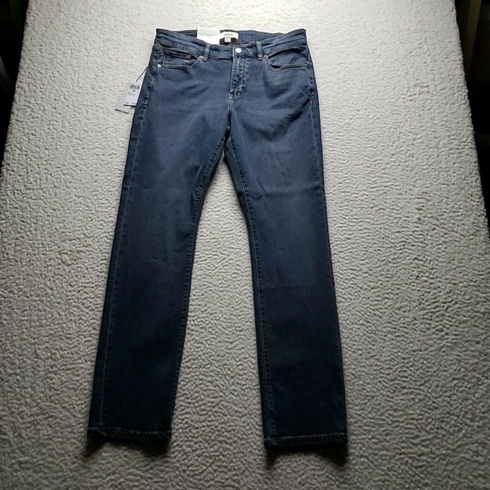 Jason Wu Bedford Slim Straight Jeans Mens 32x32 Blue Stretch Denim Med Wash